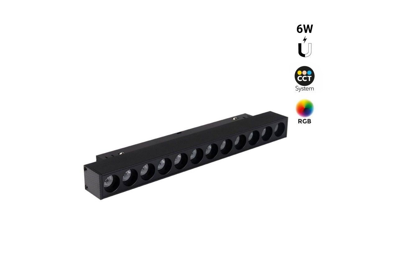 Spot linéaire sur rail magnétique RGB + CCT-6W-UGR18-Mi Light - MG5-06N-RF - Barcelona LED