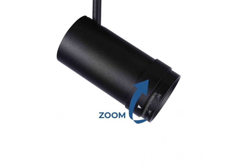 Spot LED sur rail magnétique avec Zoom 10 degrés -55 degrés-48V-25W - PMC-25W-ZOOM-N-BC - Barcelona LED