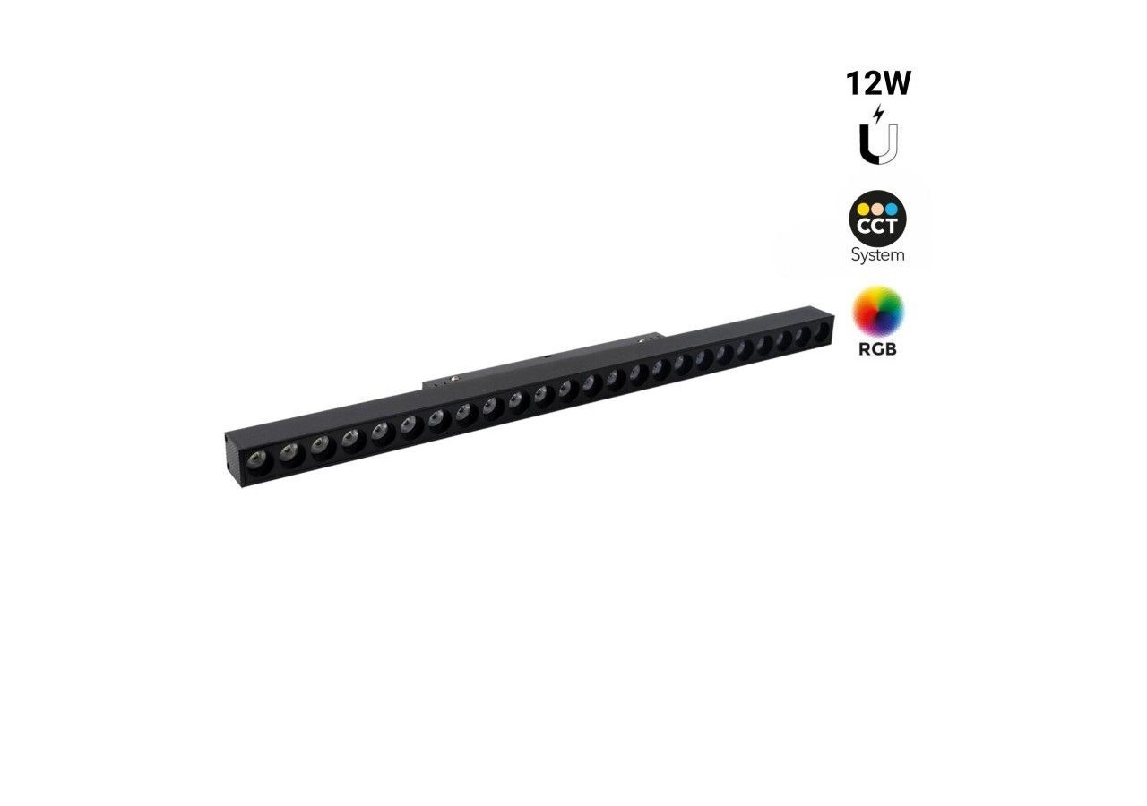 Spot linéaire sur rail magnétique RGB + CCT-12W-UGR18-Mi Light - MG5-12N-RF - Barcelona LED