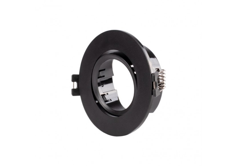 KIT x 10-Collerette downlight orientable noire diamètre 90mm + Ampoule GU10 5W + Douille GU10 - K981-R-N-BF-10 - Barcelona LED KIT x 10-Collerette downlight orientable noire diamètre 90mm + Ampoule GU10 5W + Douille GU10 - K981-R-N-BF-10 - Barcelona LED
