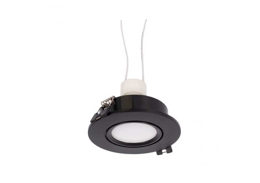 KIT x 10-Collerette downlight orientable noire diamètre 90mm + Ampoule GU10 5W + Douille GU10 - K981-R-N-BF-10 - Barcelona LED KIT x 10-Collerette downlight orientable noire diamètre 90mm + Ampoule GU10 5W + Douille GU10 - K981-R-N-BF-10 - Barcelona LED