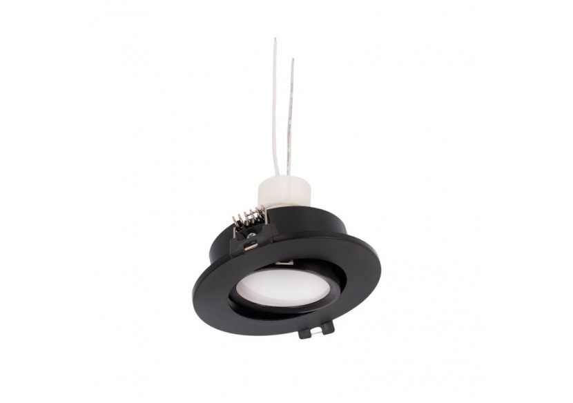 KIT x 10-Collerette downlight orientable noire diamètre 90mm + Ampoule GU10 5W + Douille GU10 - K981-R-N-BF-10 - Barcelona LED KIT x 10-Collerette downlight orientable noire diamètre 90mm + Ampoule GU10 5W + Douille GU10 - K981-R-N-BF-10 - Barcelona LED