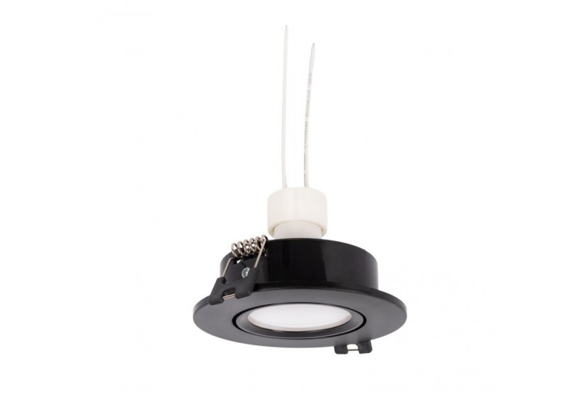 KIT x 10-Collerette downlight orientable noire diamètre 90mm + Ampoule GU10 5W + Douille GU10 - K981-R-N-BF-10 - Barcelona LED KIT x 10-Collerette downlight orientable noire diamètre 90mm + Ampoule GU10 5W + Douille GU10 - K981-R-N-BF-10 - Barcelona LED