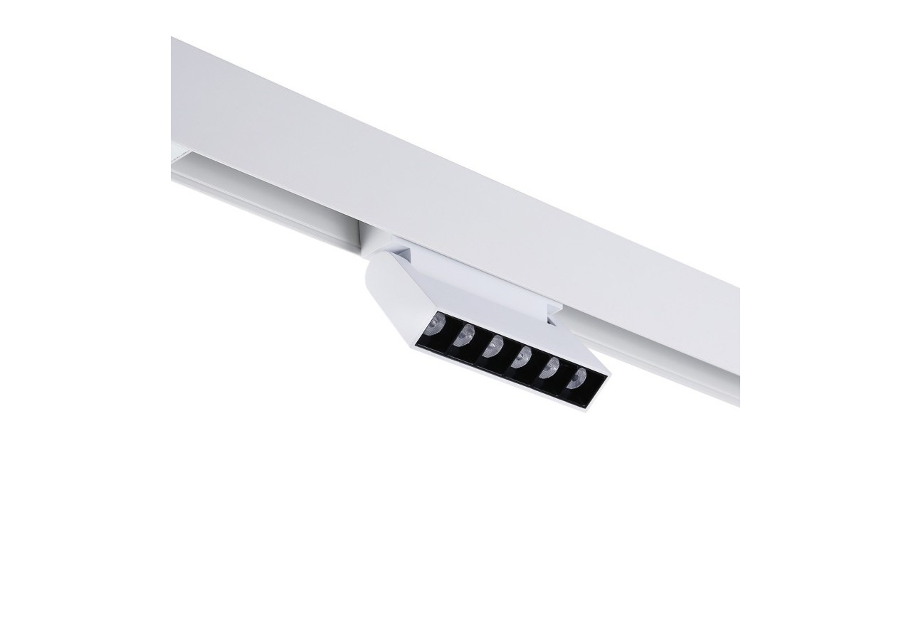Spot LED linéaire orientable sur rail magnétique 48V-6W-UGR16-Blanc - PML-6WU18-B-BN - Barcelona LED