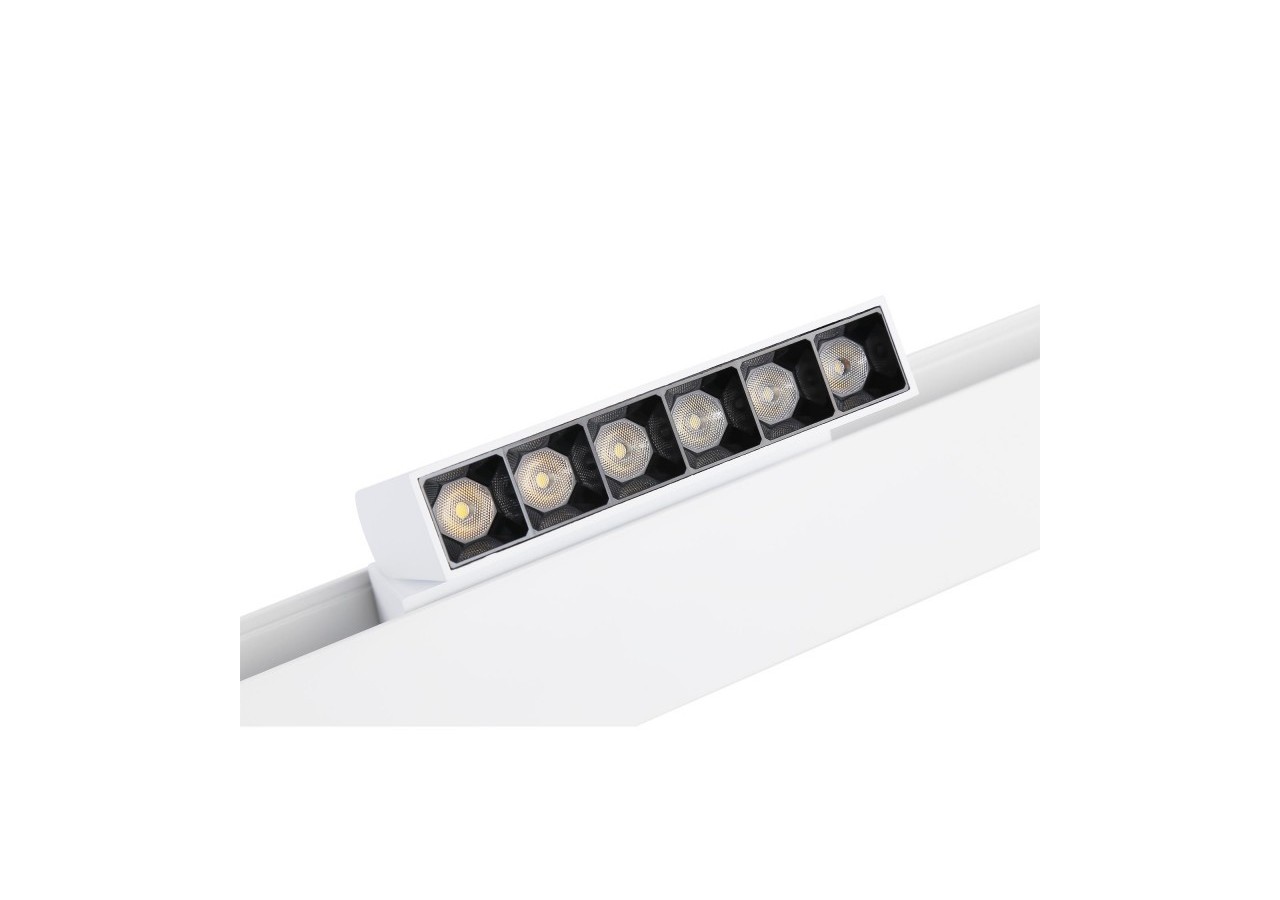 Spot LED linéaire orientable sur rail magnétique 48V-6W-UGR16-Blanc - PML-6WU18-B-BN - Barcelona LED