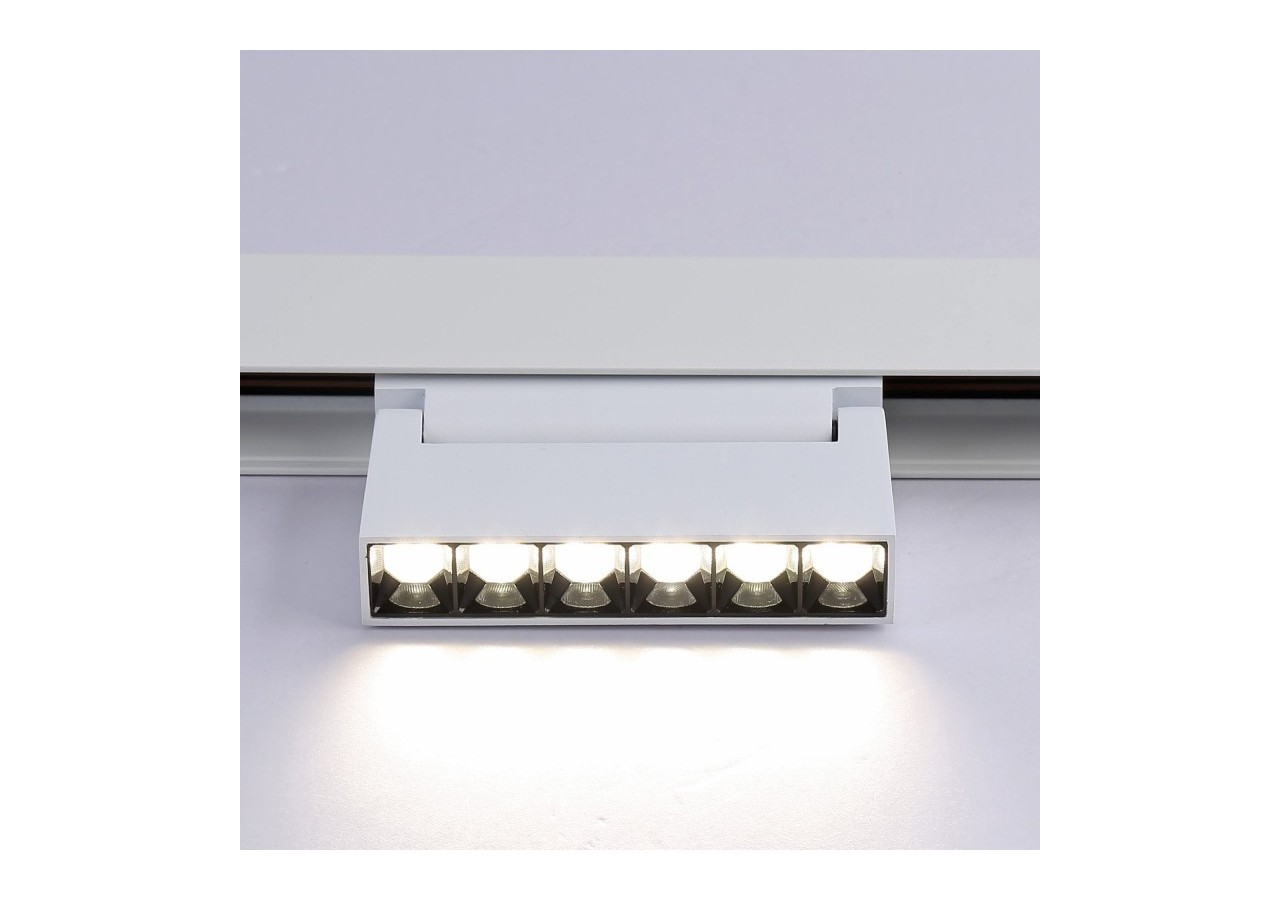Spot LED linéaire orientable sur rail magnétique 48V-6W-UGR16-Blanc - PML-6WU18-B-BN - Barcelona LED