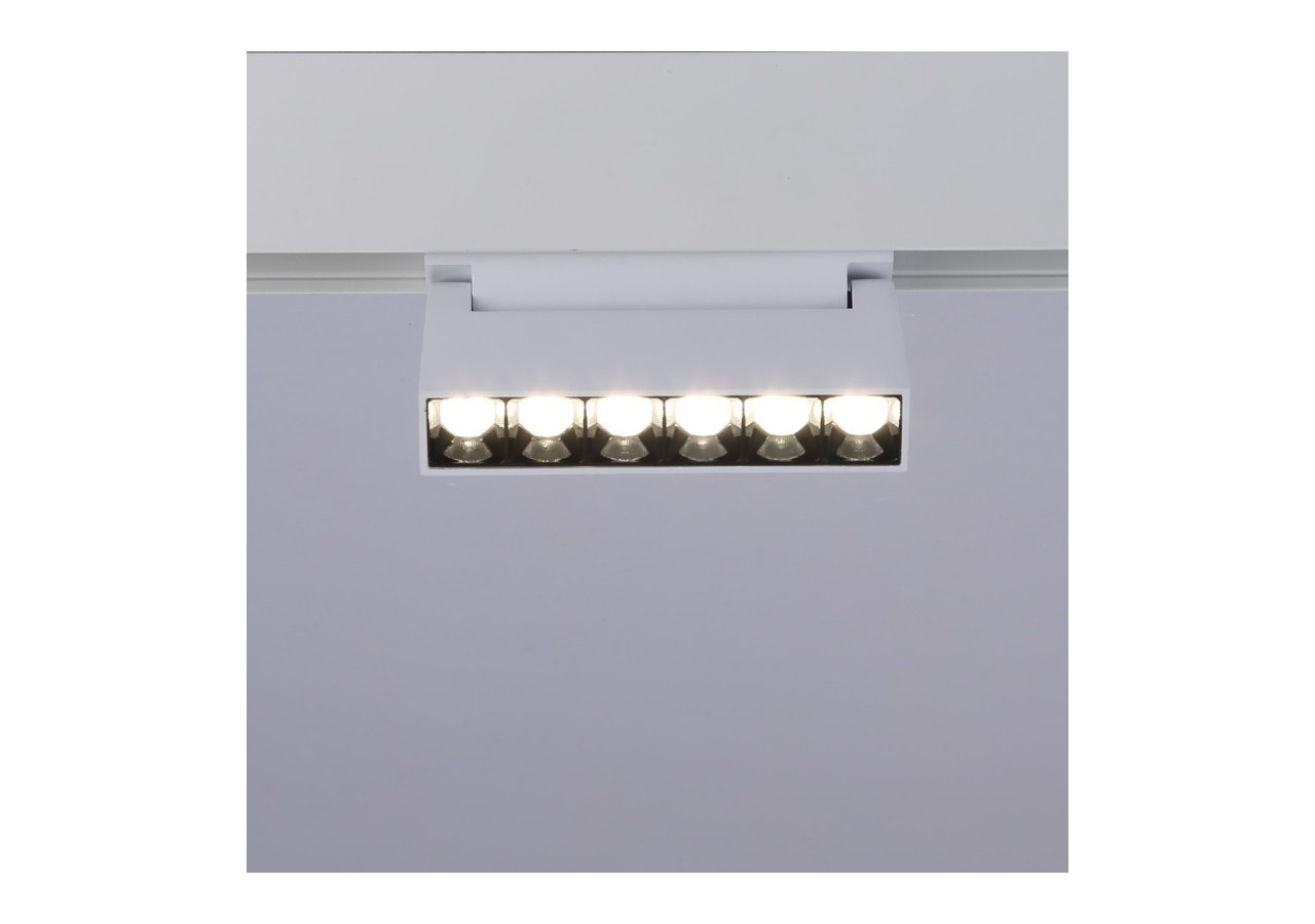 Spot LED linéaire orientable sur rail magnétique 48V-6W-UGR16-Blanc - PML-6WU18-B-BN - Barcelona LED