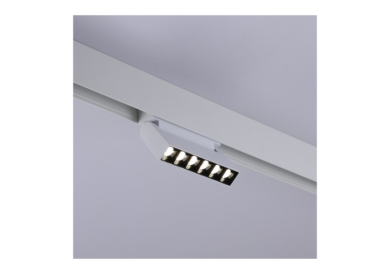 Spot LED linéaire orientable sur rail magnétique 48V-6W-UGR16-Blanc - PML-6WU18-B-BN - Barcelona LED