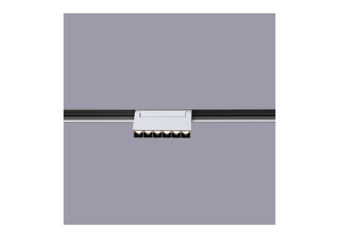 Spot LED linéaire orientable sur rail magnétique 48V-6W-UGR16-Blanc - PML-6WU18-B-BN - Barcelona LED