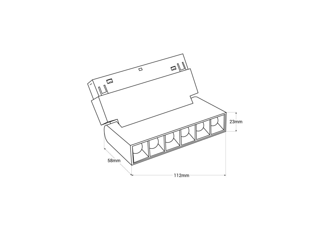 Spot LED linéaire orientable sur rail magnétique 48V-6W-UGR16-Blanc - PML-6WU18-B-BN - Barcelona LED
