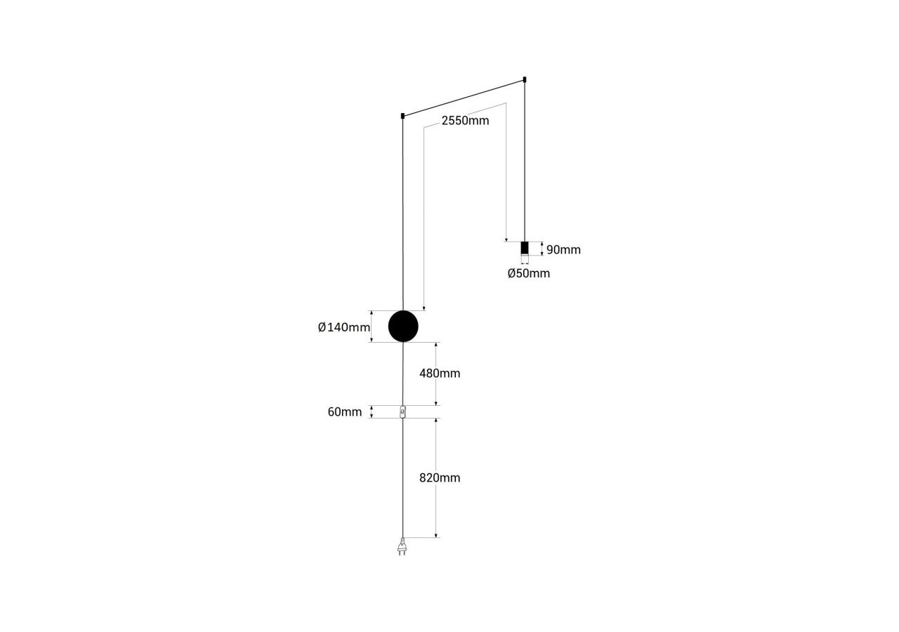 Suspension design "Nébula" avec interrupteur et prise-1x6W - LN4029-1-N - Barcelona LED