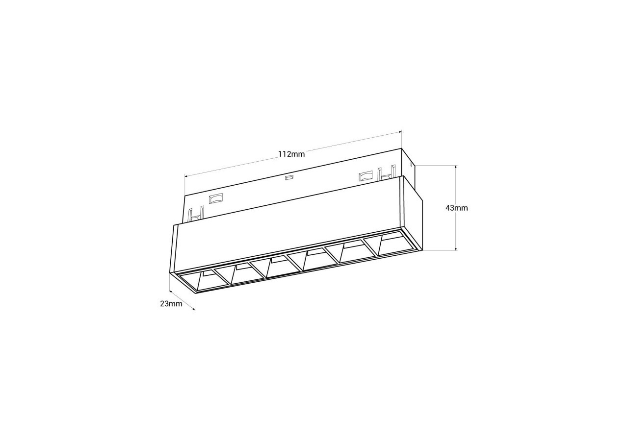 Spot LED linéaire sur rail magnétique 48V-6W-UGR 16-Blanc - LM-112U18-B-BC - Barcelona LED