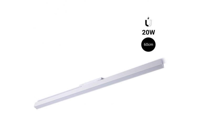 Spot LED linéaire opale sur rail magnétique 48V-20W-Blanc - LM-600-B-BC - Barcelona LED