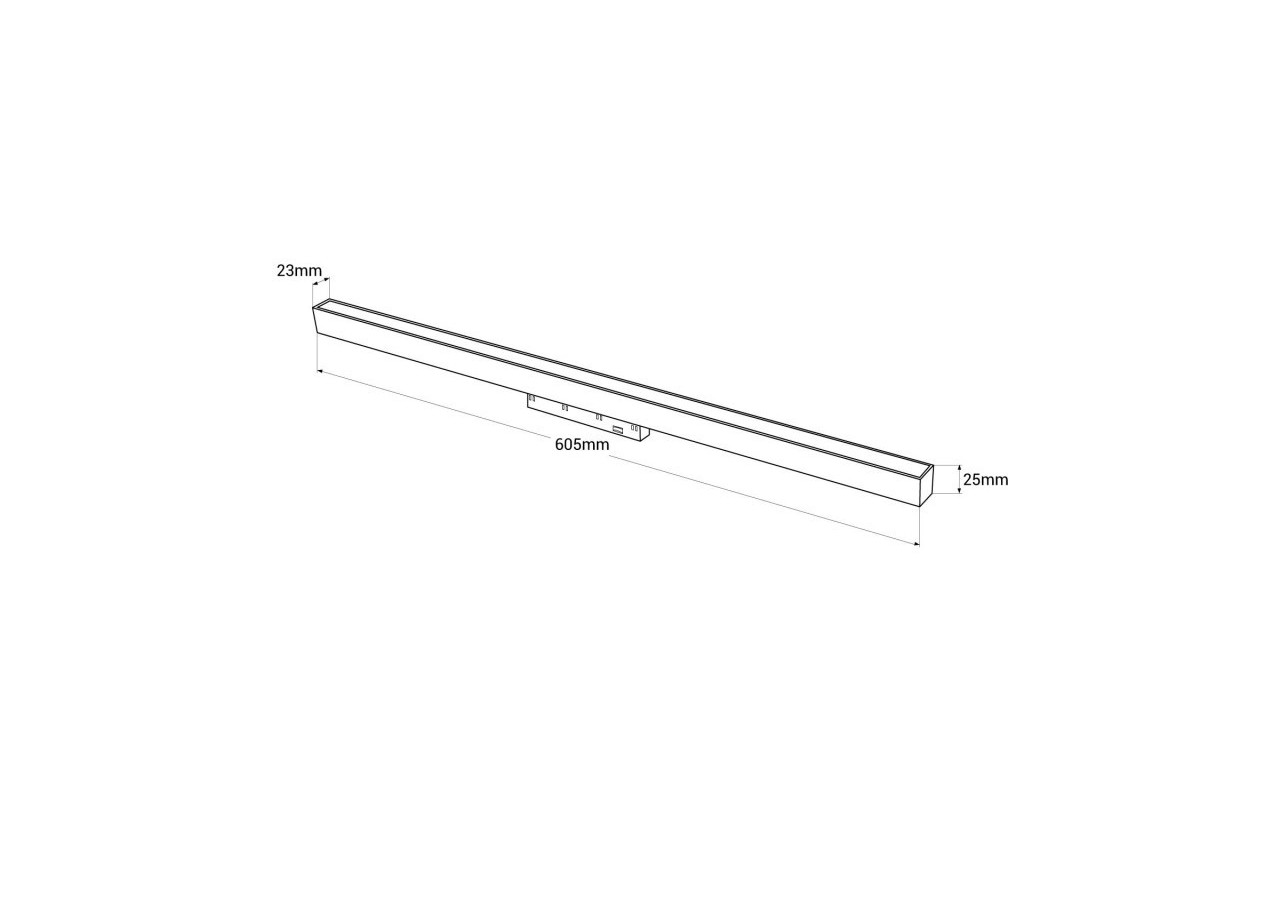 Spot LED linéaire opale sur rail magnétique 48V-20W-Blanc - LM-600-B-BC - Barcelona LED
