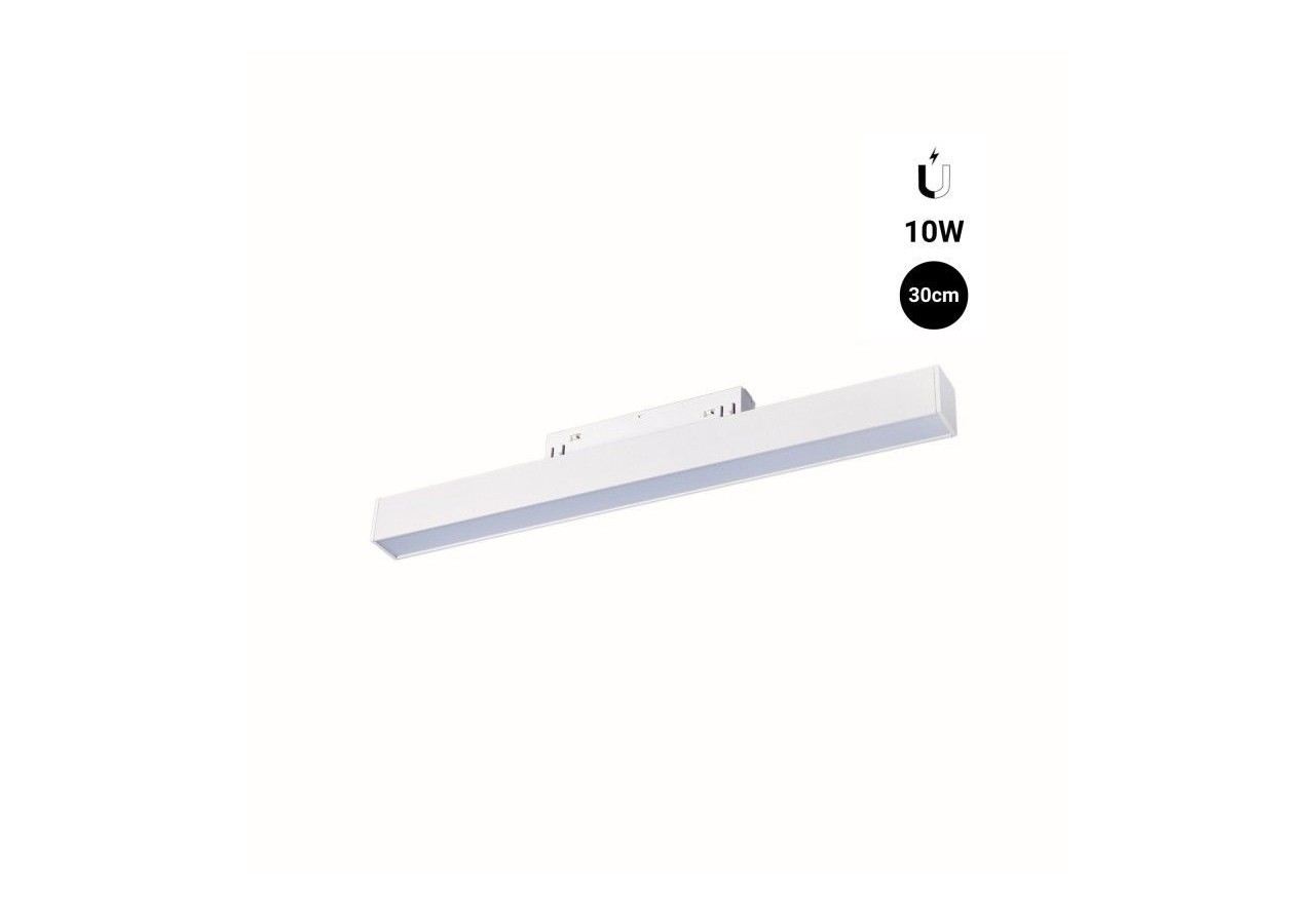 Spot LED linéaire opale sur rail magnétique 48V-10W-Blanc - LM-300-B-BN - Barcelona LED