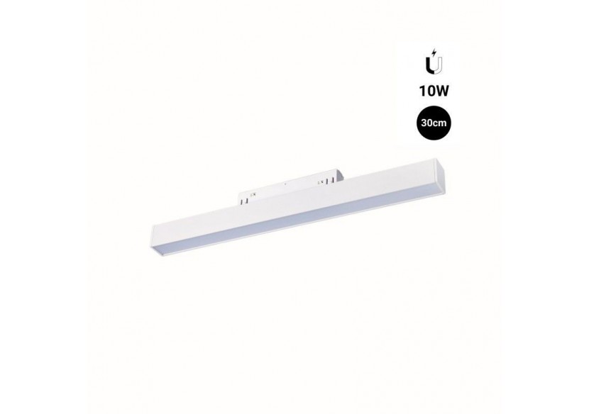 Spot LED linéaire opale sur rail magnétique 48V-10W-Blanc - LM-300-B-BN - Barcelona LED
