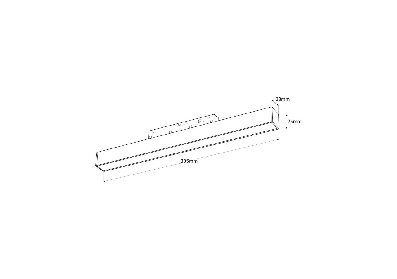 Spot LED linéaire opale sur rail magnétique 48V-10W-Blanc - LM-300-B-BN - Barcelona LED