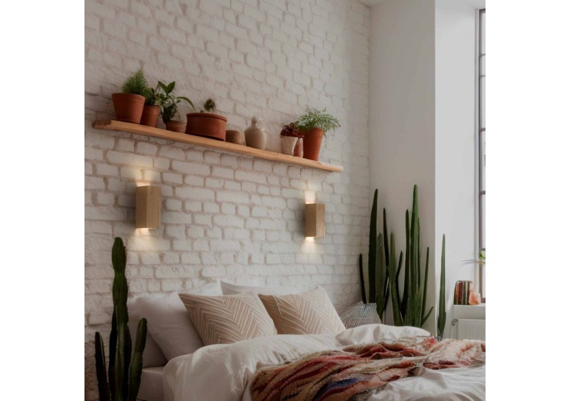 Applique murale en bois bidirectionnelle "Durga"-2 x GU10-Intérieur - LM114 - Barcelona LED