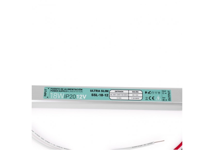Alimentation LED extra plate 12V-18W-IP20 - SSL-18-12 - Barcelona LED