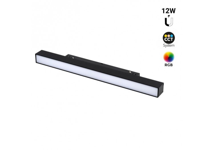 Spot linéaire opale sur rail magnétiqueRGB + CCT-12W-Mi Light - MF5-12A-RF - Barcelona LED