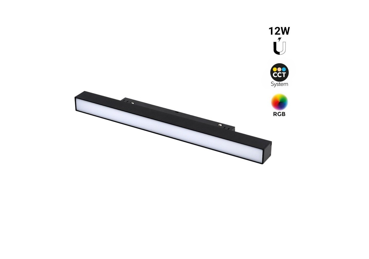 Spot linéaire opale sur rail magnétiqueRGB + CCT-12W-Mi Light - MF5-12A-RF - Barcelona LED