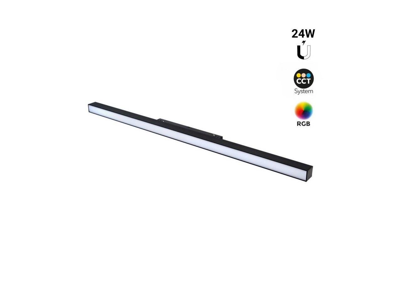Spot linéaire opale sur rail magnétiqueRGB + CCT-24W-Mi Light - MF5-24A-RF - Barcelona LED