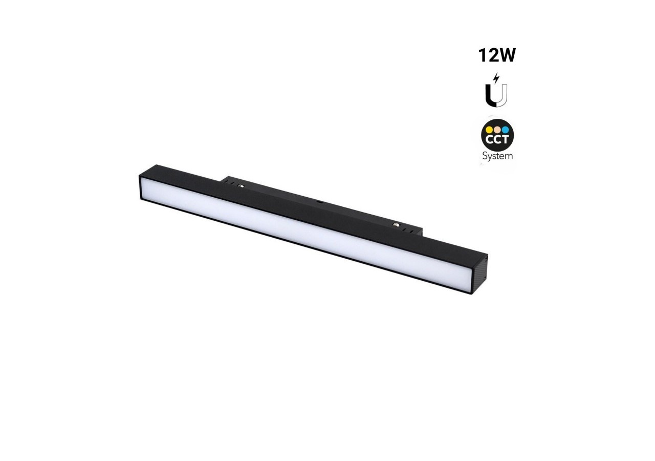 Spot linéaire opale sur rail magnétique CCT-12W-Mi Light - MF2-12A-RF - Barcelona LED