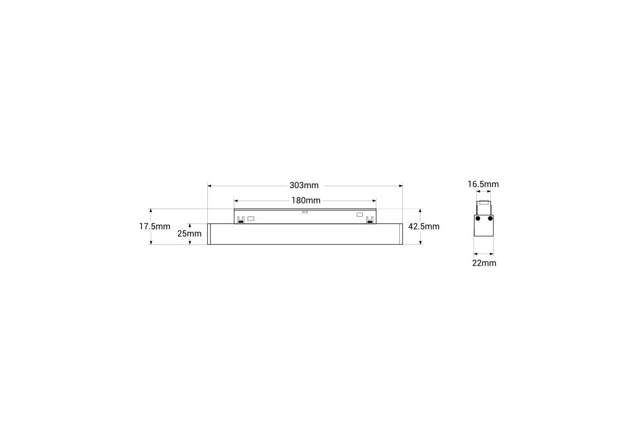 Spot linéaire opale sur rail magnétique CCT-12W-Mi Light - MF2-12A-RF - Barcelona LED