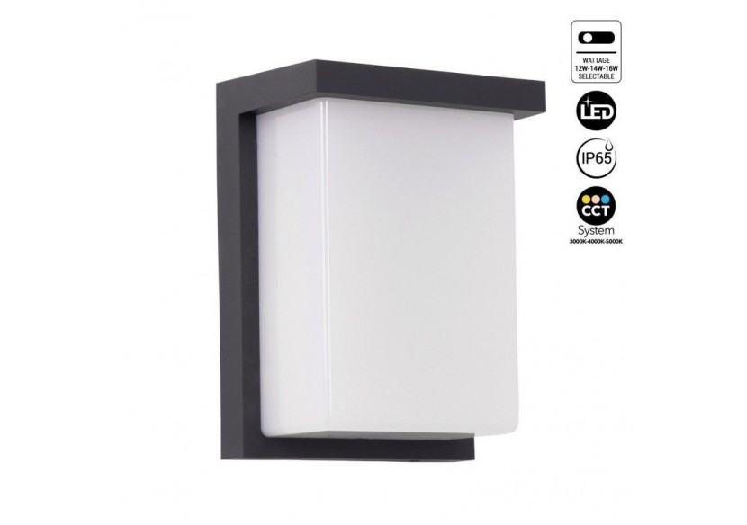 Applique murale extérieure en aluminium "Block"-Puissance réglable : 12W-14W-16W-CCT- IP65 - L5070 - Barcelona LED