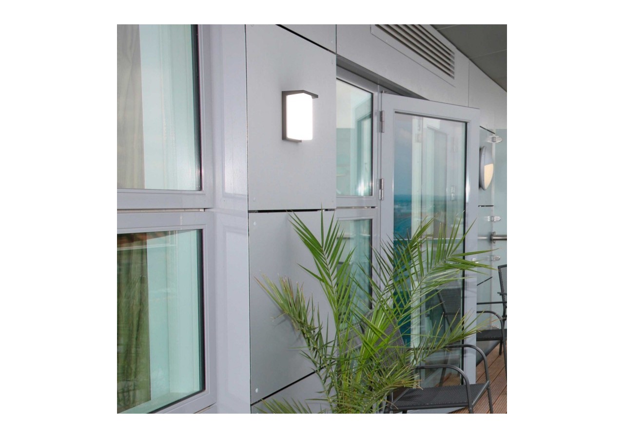 Applique murale extérieure en aluminium "Block"-Puissance réglable : 12W-14W-16W-CCT- IP65 - L5070 - Barcelona LED