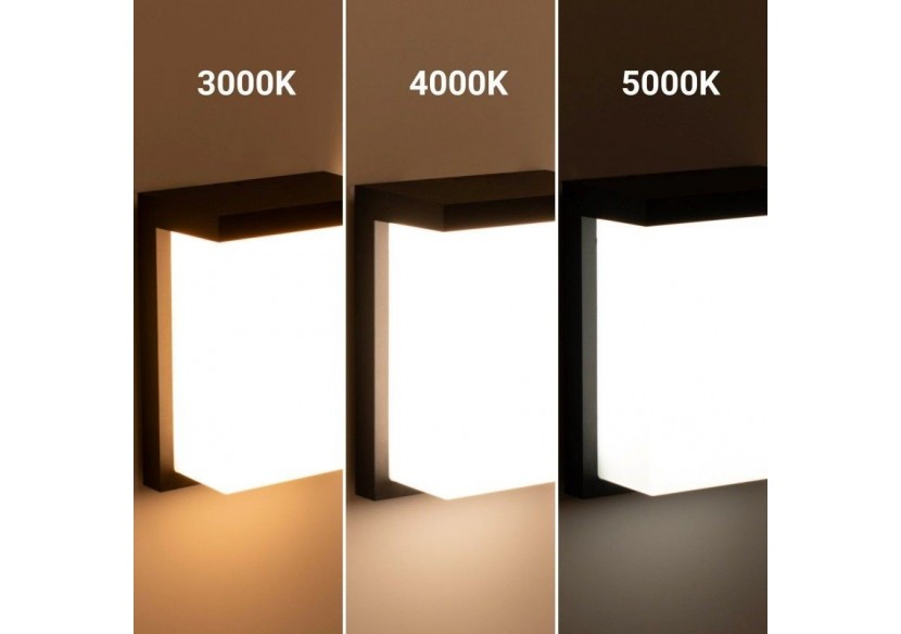 Applique murale extérieure en aluminium "Block"-Puissance réglable : 12W-14W-16W-CCT- IP65 - L5070 - Barcelona LED