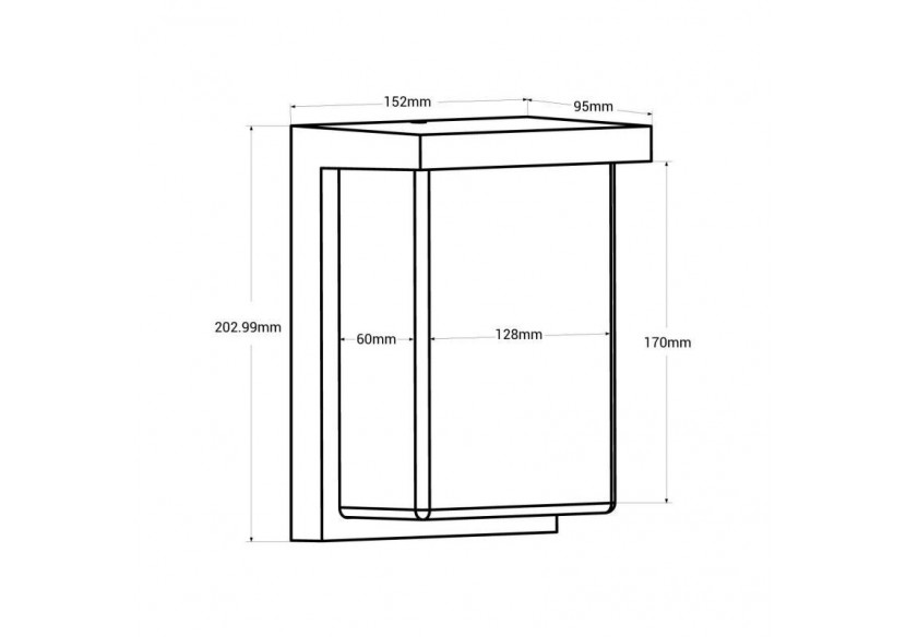 Applique murale extérieure en aluminium "Block"-Puissance réglable : 12W-14W-16W-CCT- IP65 - L5070 - Barcelona LED
