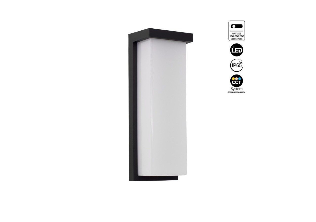 Applique murale d'extérieur en aluminium "Retal"-Puissance réglable : 18W-20W-22W-CCT- IP65 - L5071 - Barcelona LED