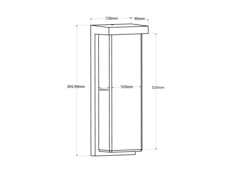 Applique murale d'extérieur en aluminium "Retal"-Puissance réglable : 18W-20W-22W-CCT- IP65 - L5071 - Barcelona LED