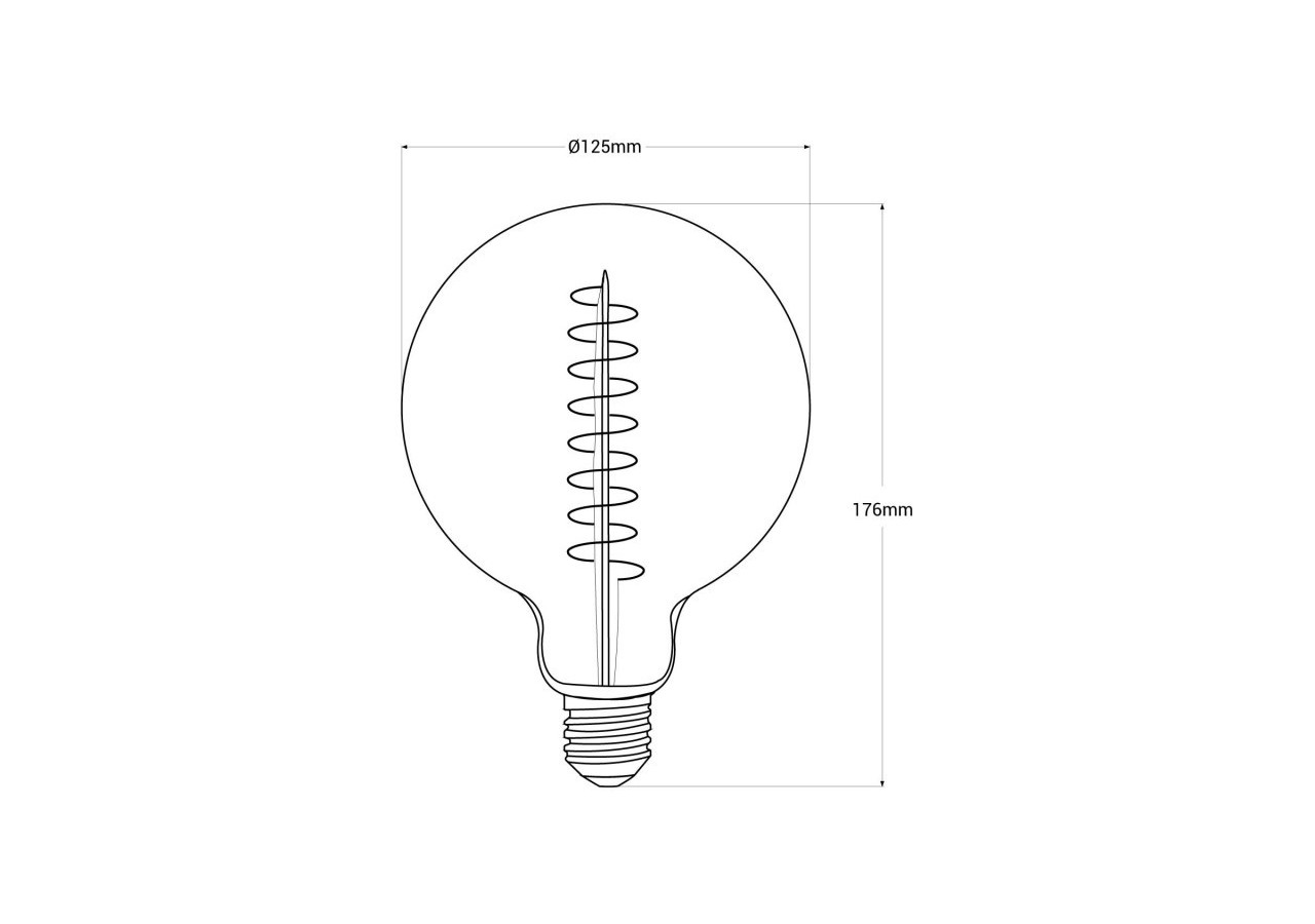 Ampoule décorative fumée à filament "Smoky" E27 G125-4W-2200K - BFD1-G125E27-AHUM - Barcelona LED
