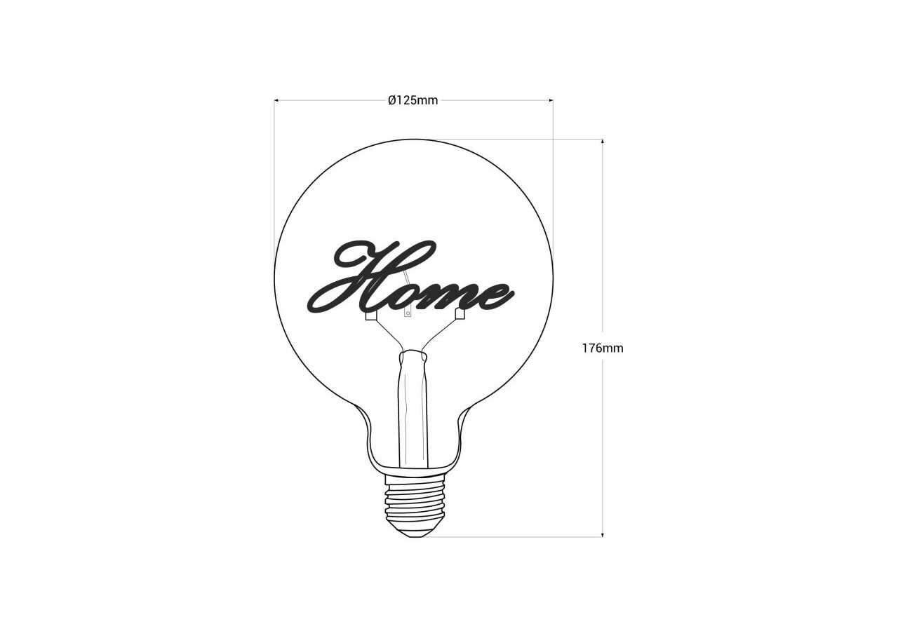 Ampoule décorative à filament"HOME" E27 G125-4W-2200K - BFD1-G125E27-HOME - Barcelona LED