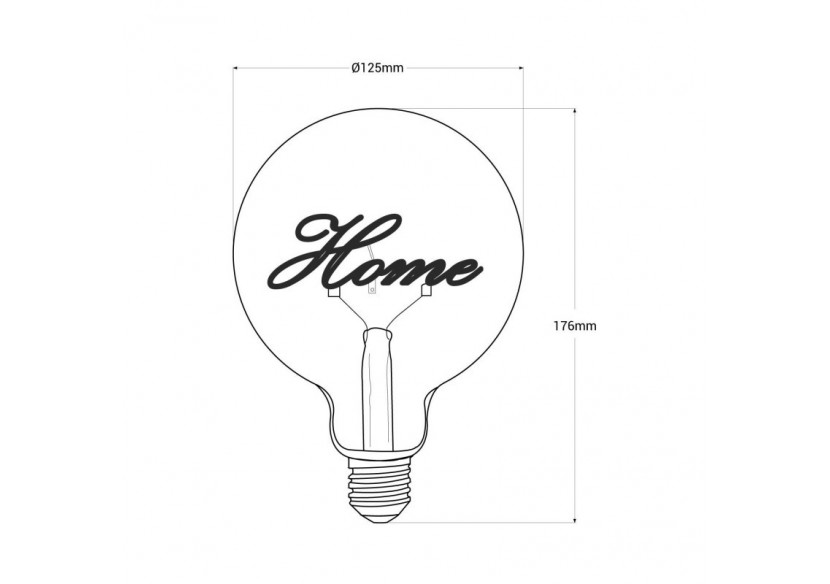 Ampoule décorative à filament"HOME" E27 G125-4W-2200K - BFD1-G125E27-HOME - Barcelona LED