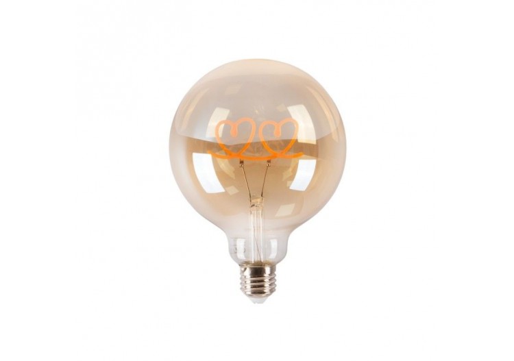 Ampoule décorative à filament"Hearts" E27 G125-4W-2200K - BFD1-G125E27-HEARTS - Barcelona LED