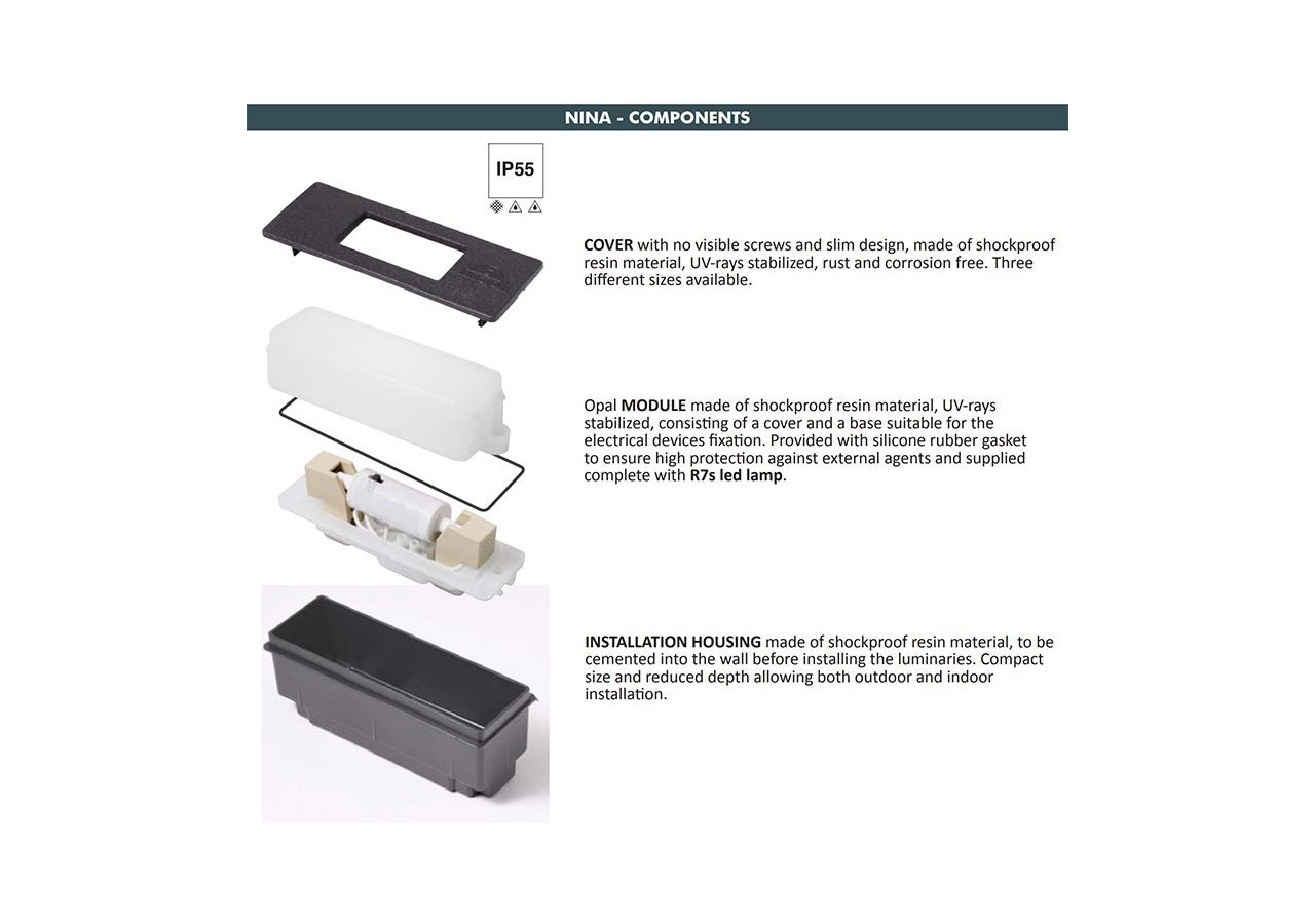 Balise encastrable FUMAGALLI NINA 190 R7S CCT 7,5W IP55 - 7C1.000.000.WYK1K - Barcelona LED