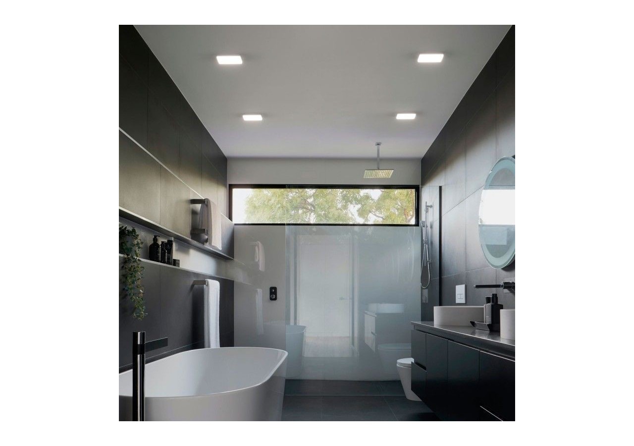 Plafonnier LED carré étanche 15W-IP44-4000K - B1721-C-BN - Barcelona LED