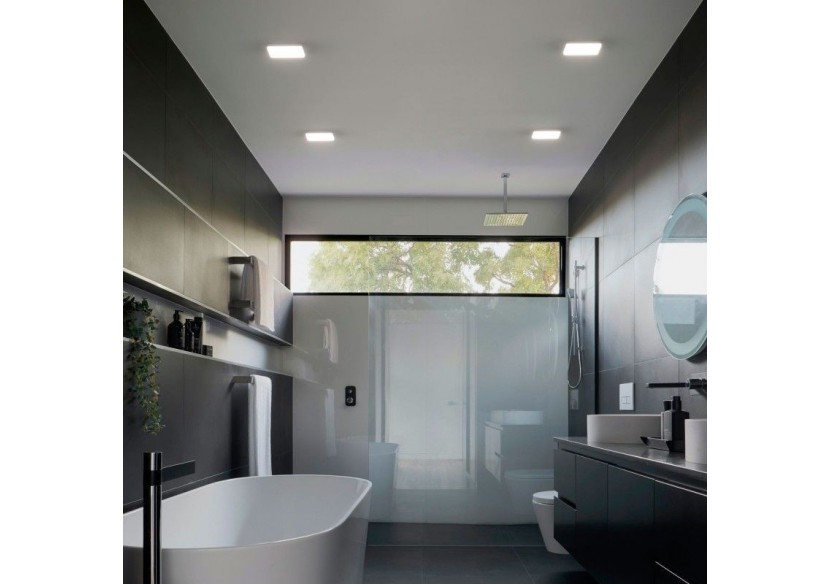 Plafonnier LED carré étanche 15W-IP44-4000K - B1721-C-BN - Barcelona LED