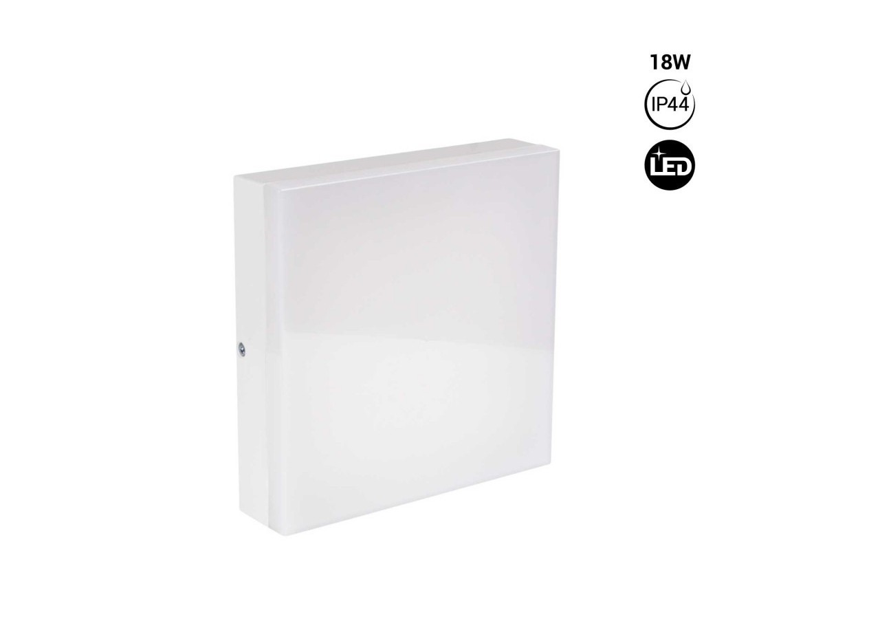 Plafonnier LED carré étanche 15W-IP44-4000K - B1721-C-BN - Barcelona LED