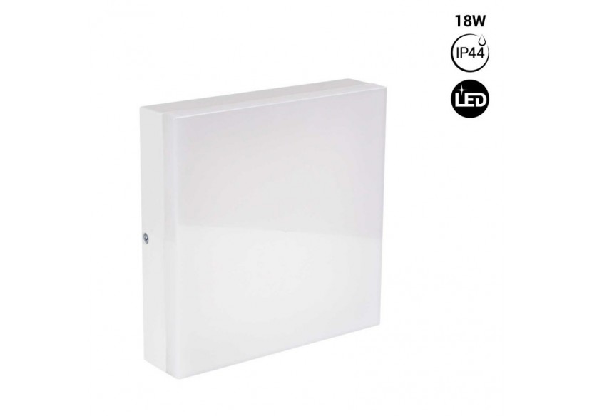 Plafonnier LED carré étanche 15W-IP44-4000K - B1721-C-BN - Barcelona LED