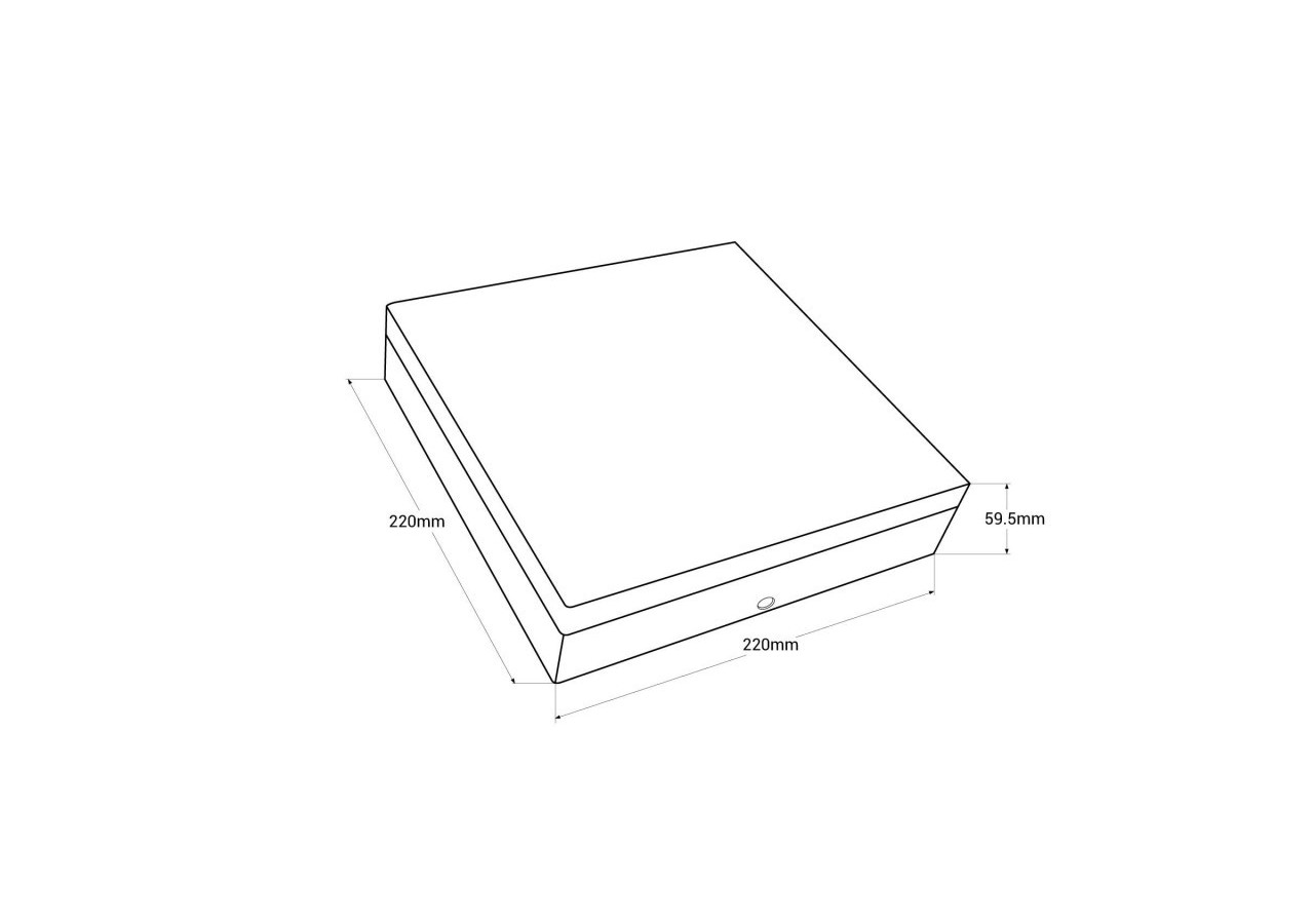 Plafonnier LED carré étanche 15W-IP44-4000K - B1721-C-BN - Barcelona LED