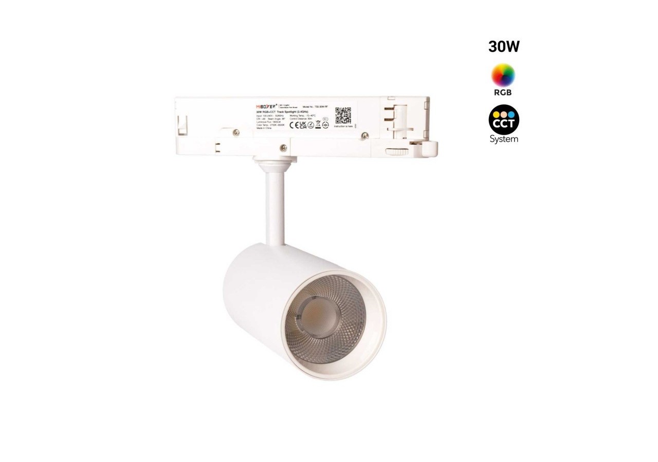 Spot LED triphasé RGB + CCT-30W-Mi Light - TS5-30W-RF - Barcelona LED