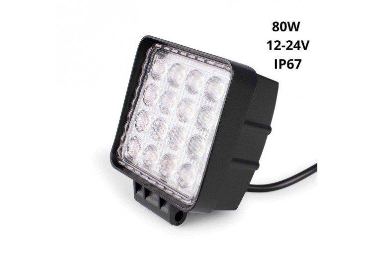 Projecteur LED 80W 12-24V DC-Machines, automobiles et bateaux-8000lm-60 degrés - BV007 - Barcelona LED