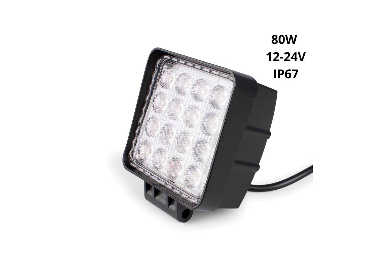 Projecteur LED 80W 12-24V DC-Machines, automobiles et bateaux-8000lm-60 degrés - BV007 - Barcelona LED