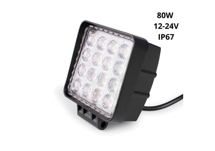 Projecteur LED 80W 12-24V DC-Machines, automobiles et bateaux-8000lm-60 degrés - BV007 - Barcelona LED