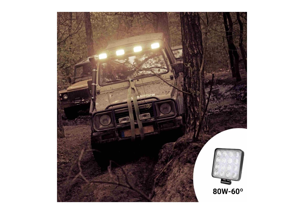 Projecteur LED 80W 12-24V DC-Machines, automobiles et bateaux-8000lm-60 degrés - BV007 - Barcelona LED