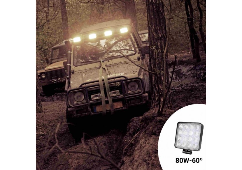 Projecteur LED 80W 12-24V DC-Machines, automobiles et bateaux-8000lm-60 degrés - BV007 - Barcelona LED